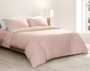 QE Home Bamboo Cotton Duvet Cover, Bamboo Cotton in Petal, Pink, Queen