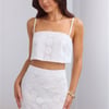 Island Calm Embroidered Crop Top White