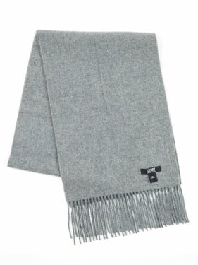 Premium Mongolian Cashmere Fringed Scarf - Lightweight & Warm - 170x30cm + 2x10cm fringes / dim gray / AW01-1300