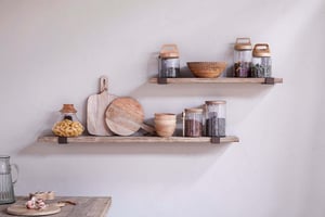 nkuku Ibo Reclaimed Wood & Iron Shelf | Storage Furniture | Large | Natural