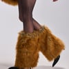 AKIRA Azalea Wang Ekken Fox Fur Stiletto Boot | Red | Size 6