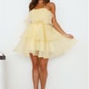 Sunlight Rays Strapless Mini Dress Yellow