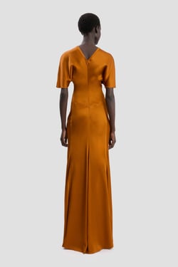 Victoria Beckham Isabella Gown In Bronze - 16 - Womens