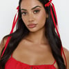 Long Bow Hair Clips Red