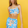 Hidden Behind Your Eyes Crop Top Blue