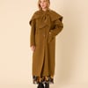 Green Wool-blend Scarf Shawl Coat