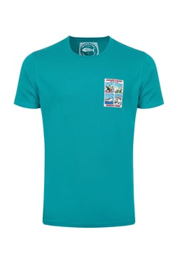Weird Fish James Pond Back Print Artist T-Shirt Deep Teal Size XL