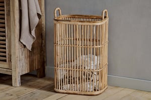 nkuku Rammi Rattan Tall Laundry Basket | Storage | One Size | Natural