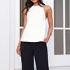 Clean Slate Tailored Halter Top White