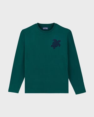 Vilebrequin - Men Cotton Long Sleeves T-shirt Embroidered Turtle - Tee Shirt - Ales - Green - Size XXXL