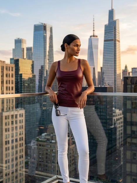 Burgundy HELLS KITCHEN Waxed Top Prêt-à-Porter BYMANYC ® New York