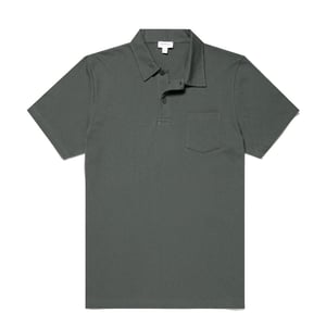 Sunspel Riviera Polo Shirt Drill Green