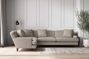 nkuku Deni Left Hand Corner Sofa | Make To Order | Grand | Recycled Cotton Flax