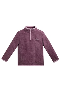 Weird Fish Archie Unisex Kids Eco 1/4 Zip Grid Fleece Dark Violet Size 9-10
