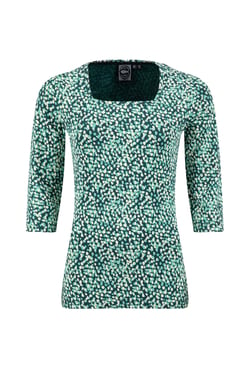 Weird Fish Wyman Printed Square Neck T-Shirt Deep Teal Size 8