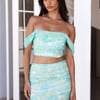 Unlock The Code Mesh Crop Top Green