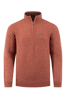 Weird Fish Altwood 1/4 Zip Jumper Rust Leaves Size 5XL