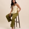 Green Barrel Leg Trousers