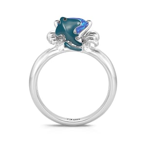 Jeulia Hug Me "Devil Fish" Round Cut Sterling Silver Ring