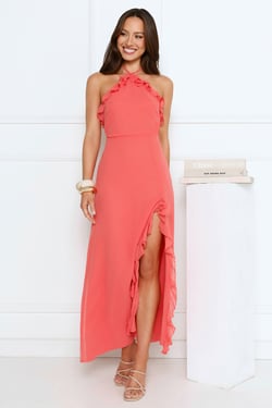 Love Potion Halter Maxi Dress Peach