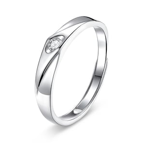 Jeulia Round Cut Sterling Silver Adjustable Men's Band