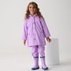 Girls Lilac Button-Up Rain Jacket