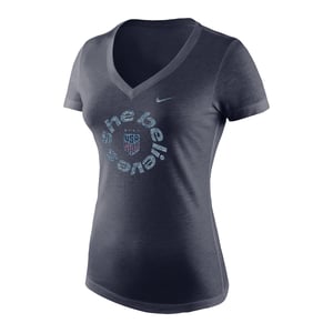 Women's Nike USWNT SheBelieves Circle Tri-Blend Navy Tee / XL