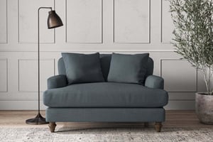 nkuku Deni Love Seat | Make To Order | Brera Linen Dusk | No Colour