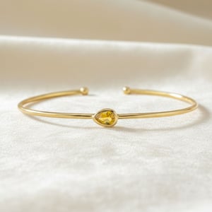 Gold Vermeil Plated Citrine November Birthstone Bangle