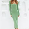 Tea Hour Midi Dress Set Green