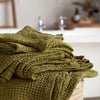 Moss Green 100% Cotton Waffle Towels