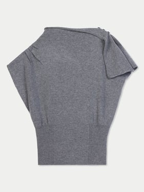 Cashmere Asymmetrical Top - XL / steel gray / WK1110-0074