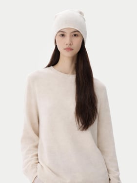 Organic Color $99 Cashmere Hat & Sweater - 2XL / off white / WK203/AK98-H-1