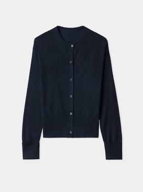Cashmere Silk Buttoned Cardigan - XL / Black / WK0972-7018