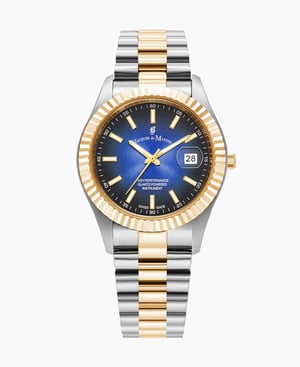 Inspiration Business 40mm Three-hands Date Two-tone Blue dial Stainless steel swiss watch - 40 mm