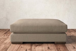nkuku Guddu Dining Footstool | Make To Order | Grand | Brera Linen Pebble