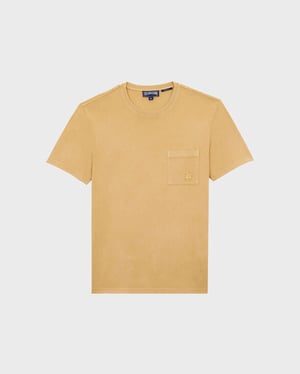 Vilebrequin - Men Solid Organic Cotton T-shirt Natural Colors - Tee Shirt - Titan - Brown - Size XXL