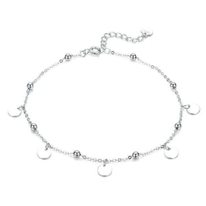 Jeulia Simple Style Disc Sterling Silver Anklet