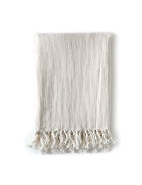 Montauk Linen King Blanket   Cream
