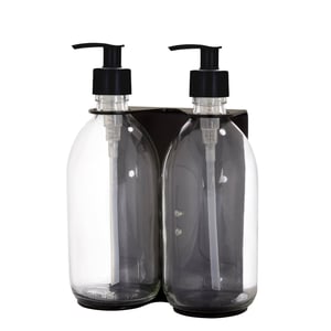 Black Double Wall Mounted Soap Dispensers