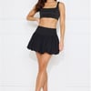 Cityscape Mid Rise Bubble Mini Skirt Black