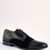 Leonardo Black Laced Shoe with Suede Pattern