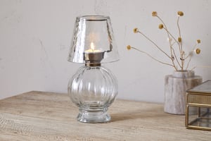 nkuku Adesola Glass Tealight Holder Lamp | Candles Holders & Lanterns | One Size | Clear