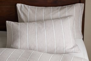 nkuku Mora Hemp & Cotton Housewife Pillowcases Set Of 2 | Textiles | Stone Grey