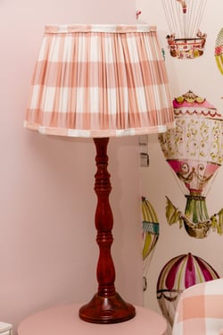 Pleated Scalloped Lampshade in Pink