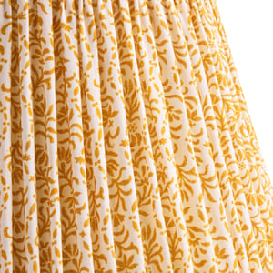 14cm Tall tapered shade in yolk 'posy' linen by Ellen Merchant