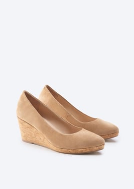 Riera Suede Cork Wedges