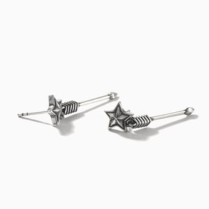 Jeulia "Star and Arrow" Sterling Silver Drop Earrings