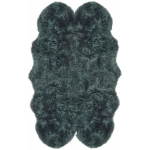 Genuine Sheepskin Rug Forest Green - Quad - 105x160cm