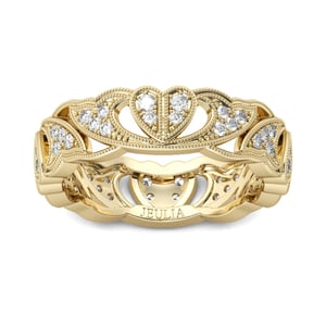 Jeulia Claddagh Heart Sterling Silver Women's Band